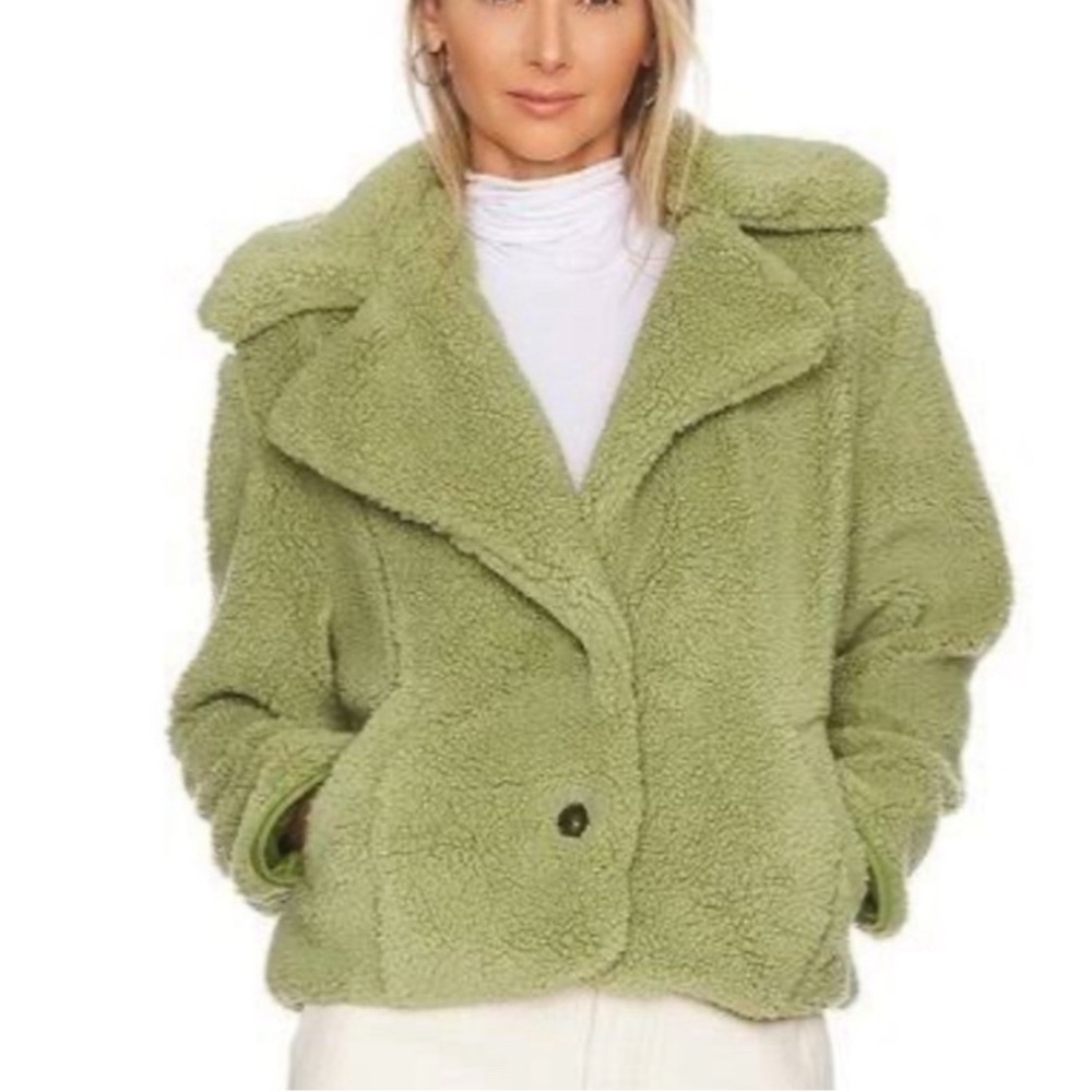 New! Womens Free People Joplin Sherpa Cozy Jacket X-large sweet pistachio green